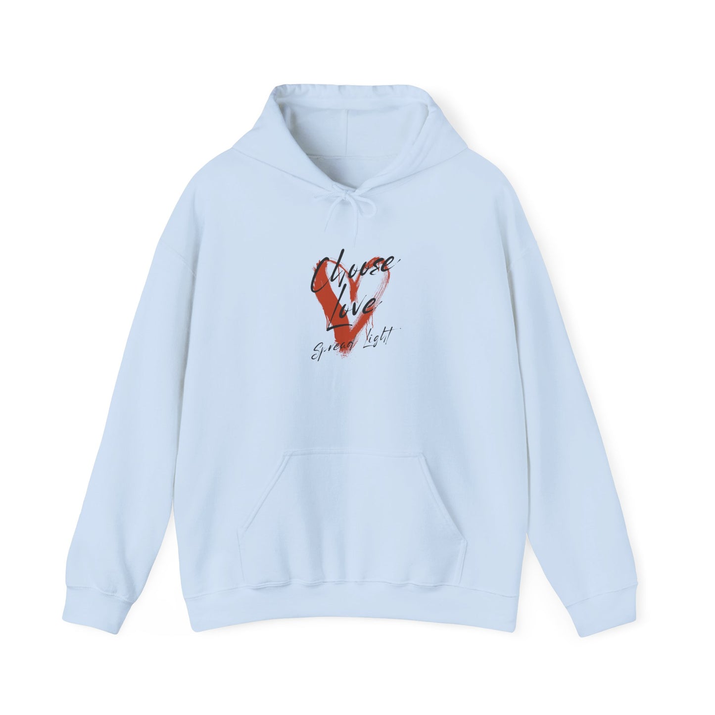 Hoodie — Red Brushstroke Heart Design "Love" Graphic