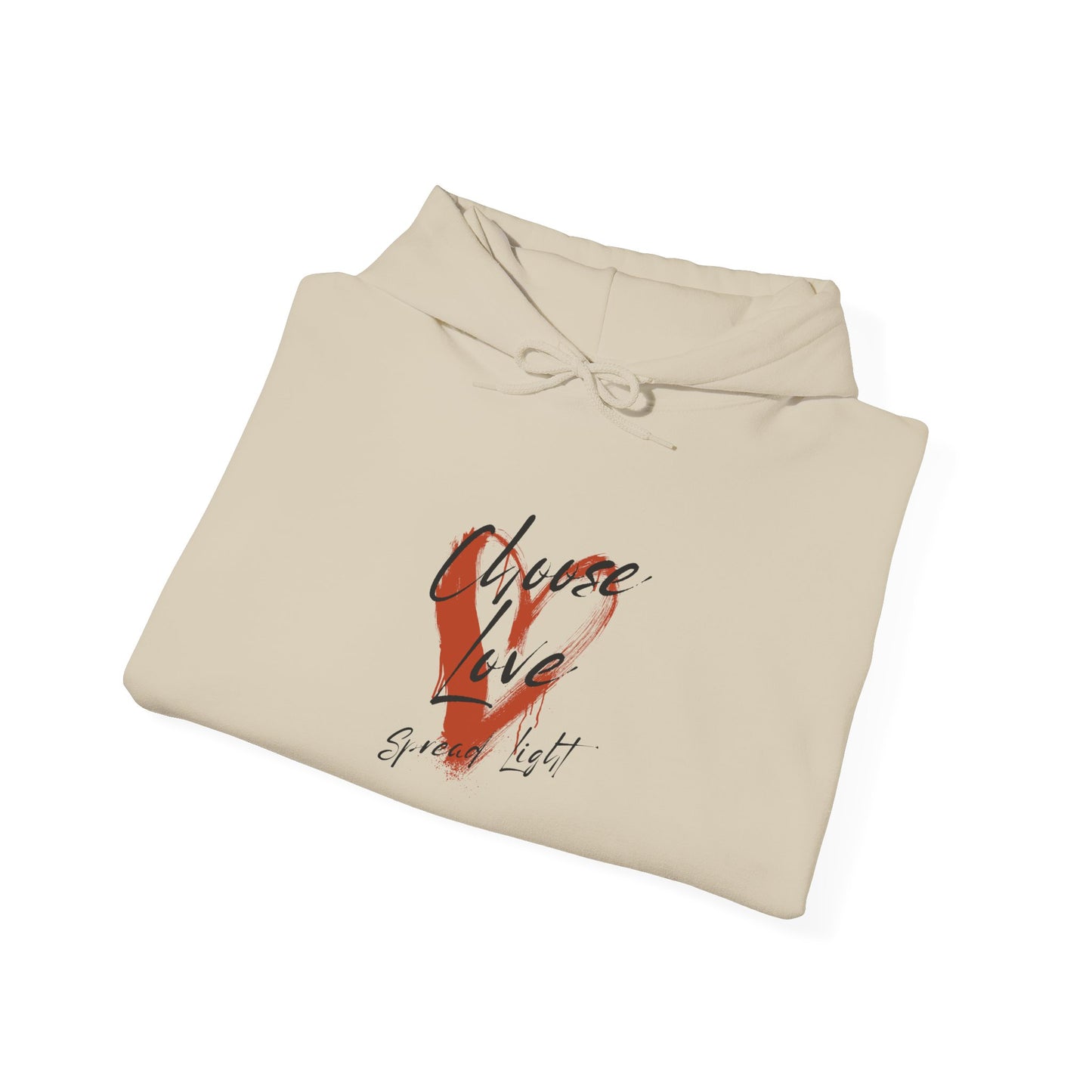 Hoodie — Red Brushstroke Heart Design "Love" Graphic