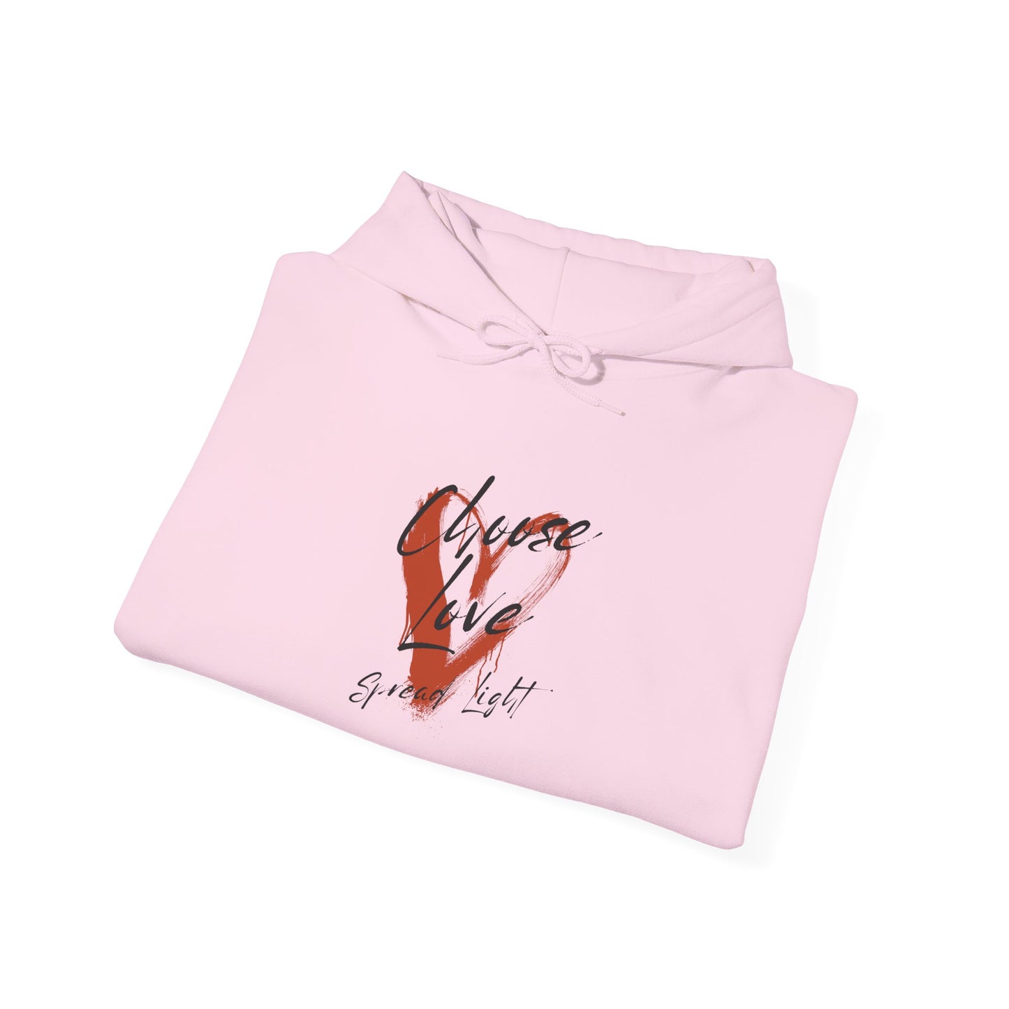 Hoodie — Red Brushstroke Heart Design "Love" Graphic